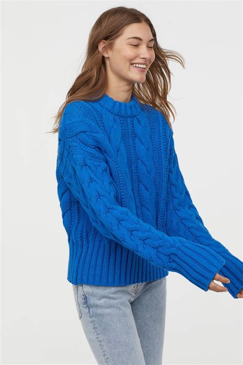 blue designer knitwear